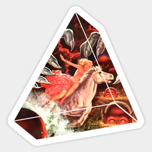 Beautiful Blonde Girl probably a Princess, the truth is I don't know Fantasy Retro Magic Sticker